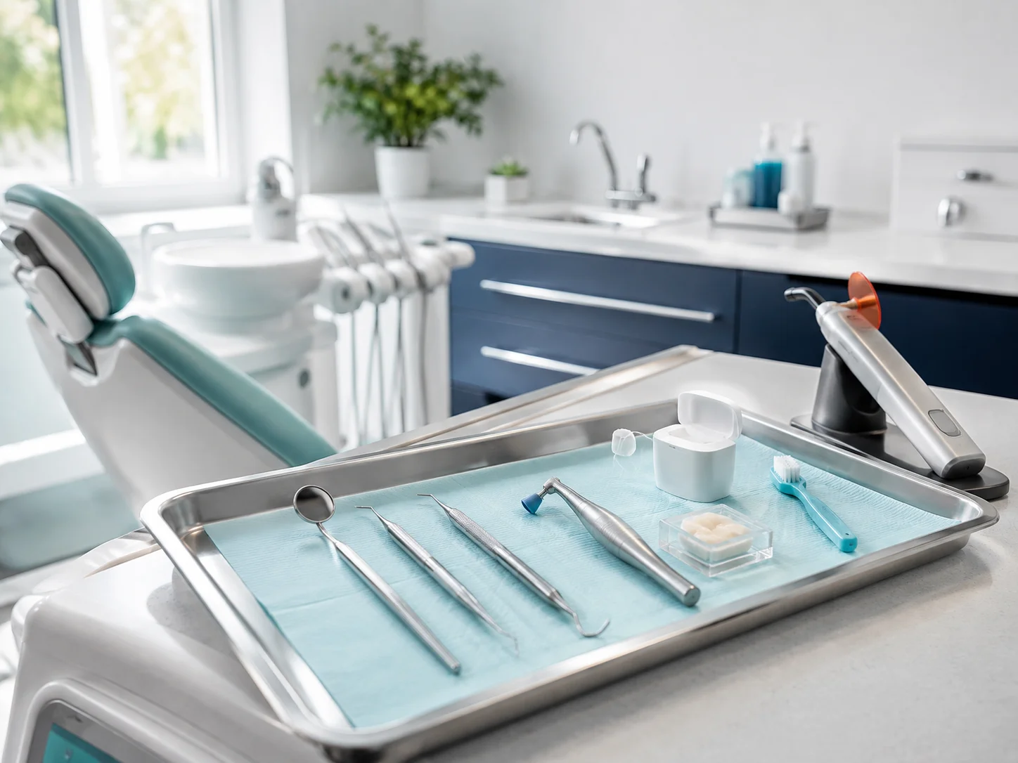 Preventive dental care instruments prepared in a modern clinic